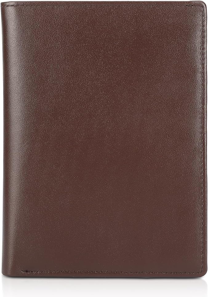 Polare Luxury RFID Blocking Leather Passport Holder Travel Wallet For Men and Women (Coffee)