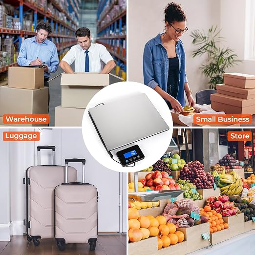 MUNBYN Shipping Scale, 440lb/1.8oz Digital Postal Scale for Packages with Hold/Tare Function, Backlit LCD, Battery & Cable Included, Postage Scale for Small Business, Packages, Luggage, and Home Use