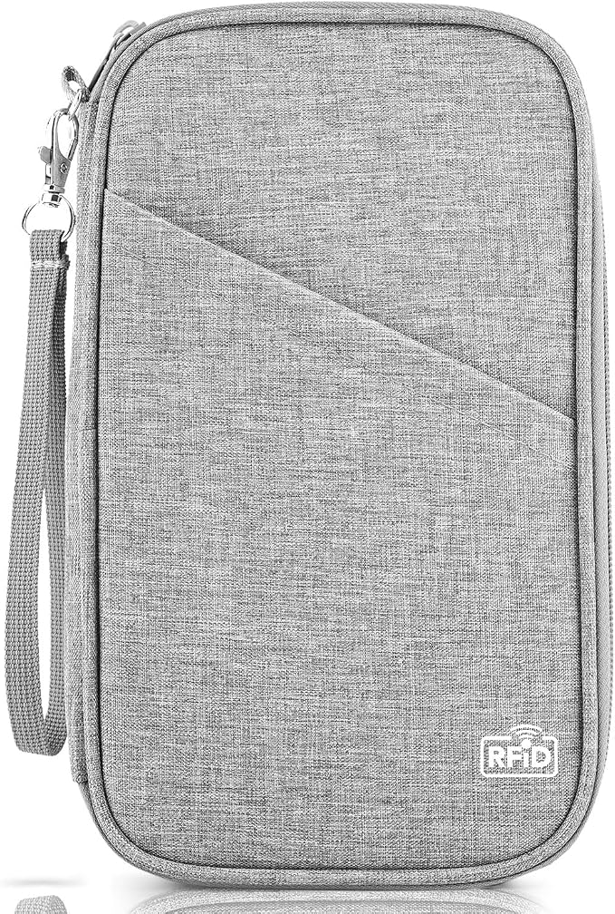 TOPBAG Passport Holder Family, Women Rfid Blocking Passport Wallet, Travel Document Organizer for Premium Wallets, Waterproof Passport Holders Bag for Women & Men Traveling, Credit Cards Case