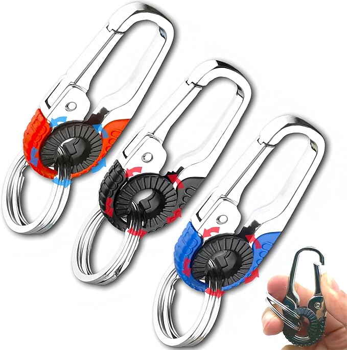 CHRIS GOOD Key Ring Keychain Keyrings,3pcs Key Chain Holder Clip Key Organizer Key Chain Ring for Men and Women,Key Holder