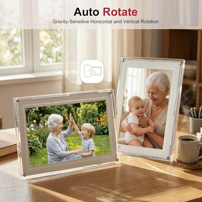 Frameo 10.1 Inch WiFi Digital Picture Frame with IPS Touch Screen HD Display, 32GB WiFi Smart Photo Frame, Share Moments Instantly via Frameo App from Anywhere, Gifts for Parents and Grandparents