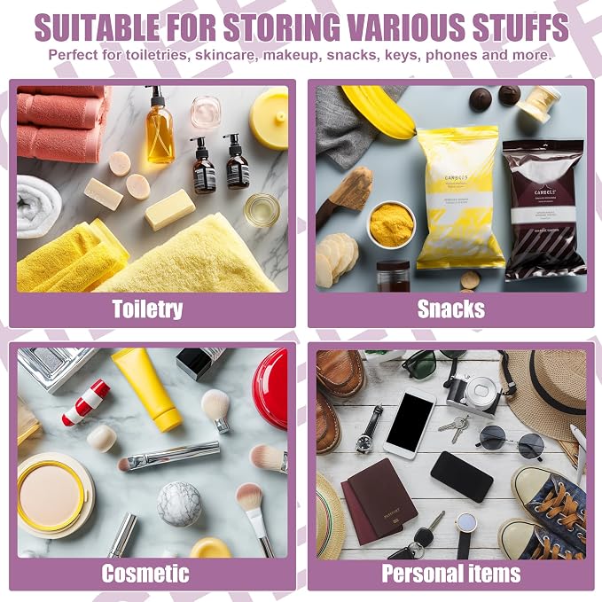 BuyCard Cheer Chenille Letter Bags Clear Makeup Bag, Cheerleader Gift Cosmetic Bag, Varsity Preppy Patch Flat Pouch Cheer Accessories, Waterproof PVC Organizer Toiletry Bag for Women Girls Purple