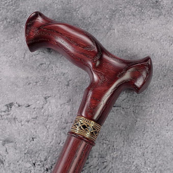 Asterom Walking Cane for Men & Women - Handmade, Ergonomic, Wooden Canes - Cool Walking Sticks for Seniors