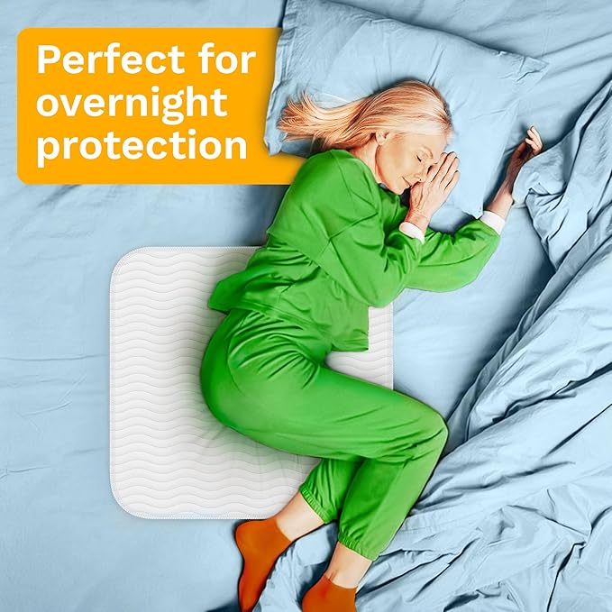 GREEN LIFESTYLE Washable Underpads - Large Pads for use as Incontinence Bed Pads, Reusable Pet Pads, Great for Dogs, Cats, Bunny, Seniors Bed Pad (Pack of 4 - 34x36)