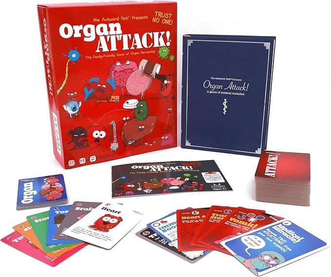 The Awkward Yeti Organ Attack | Funny Family Card Game for Kids Ages 8+ & Parents, Teens & Adults | Anatomy & Organ-Themed Party Game for Family Game Night | Super Fun