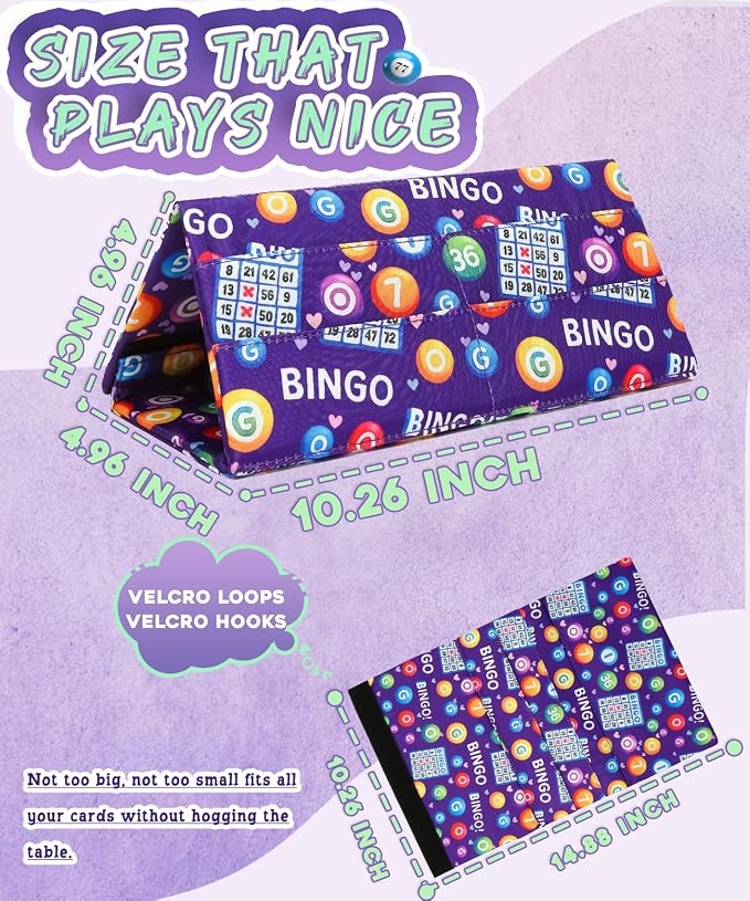 2 Pack Card Holder for Canasta, Poker, Bridge & Casino Games - Bingo Pull Tabs & Gambling Tickets Organizer - Fun Card Game Player Gifts for Adults & Seniors Purple