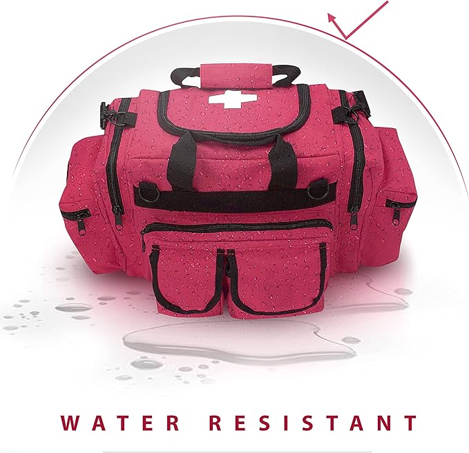 ASA TECHMED First Aid Responder EMS Emergency Medical Trauma Bag Deluxe, Pink