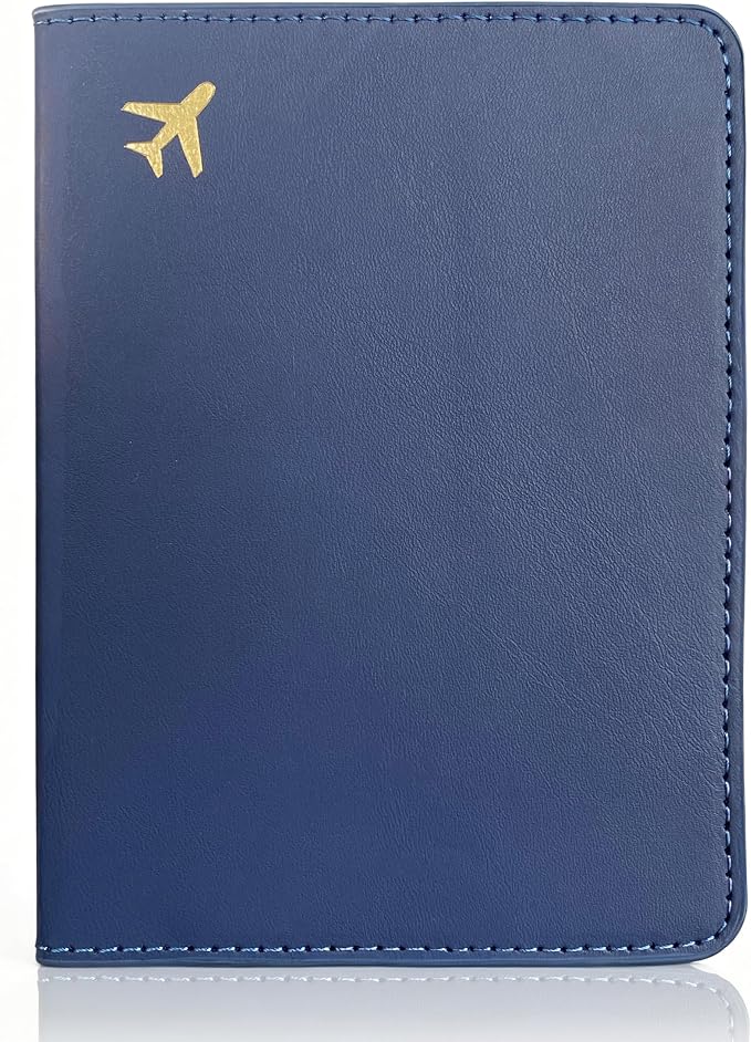 Passport Holder for Travel Essentials,RFID Blocking Passport Cover Case for Travel Accessories,Travel Wallet for Women Men (Navy Blue)