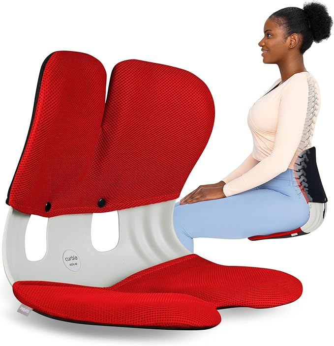 curble Grand Cover Set – Ergonomic Back Support, Washable & Detachable Cushion Cover Grand (Grey)