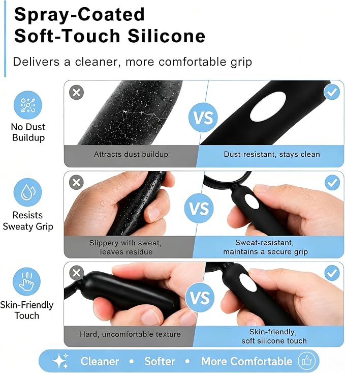 10X Large Magnifying Glass for Reading, Upgraded Handheld Magnifier with 5.12inch Anti-Glare Lens, Non-Slip Handle for Close Work, Seniors Reading, Kids Nature Exploration, Hobby Observation
