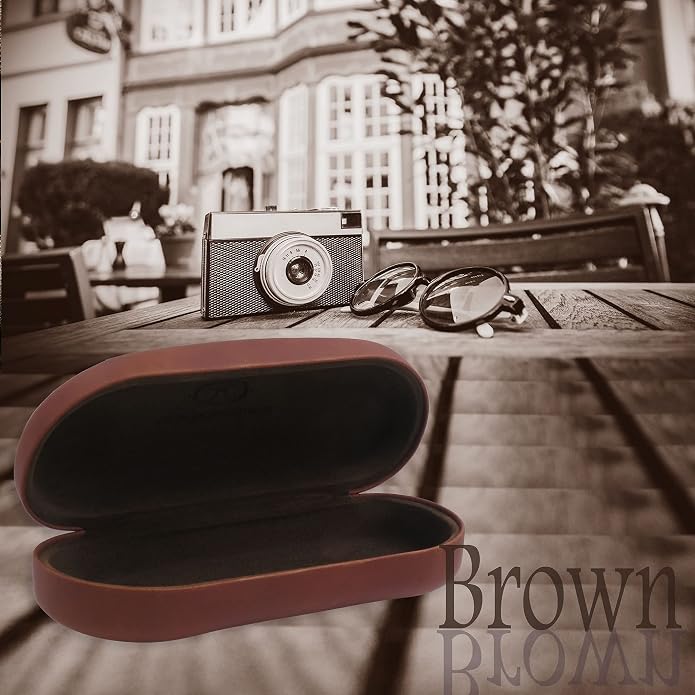 MyEyeglassCase - Large Sunglasses Case - Glasses Holder with Pouch & Cloth - Eyeglass Hard shell Medium - Extra Large frames