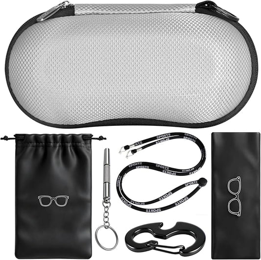 RayLove Sunglasses Case Hard Shell, Crush Resistant Eyeglass Case with Zipper, Lightweight Sunglasses Travel Case