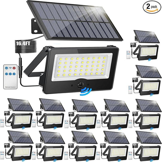 12Pack Solar Outdoor LED Wall Lights,20W Motion Sensor Security Lights with 3 Lighting Modes Cordless LED Flood Light Solar Wall Lights Waterproof Solar Powered Lights for Wall Garden Garage