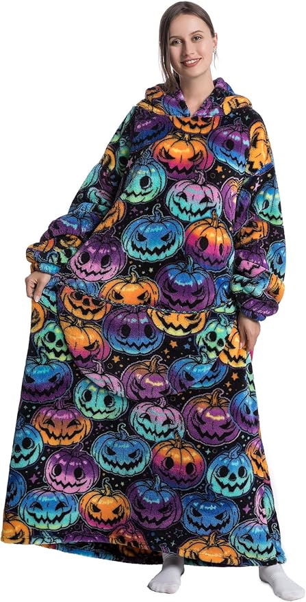 Blanket Hoodie, Long Hooded Blanket Sweatshirt as Birthday Gifts for Women Men, Long Wearable Blanket for Women Men.