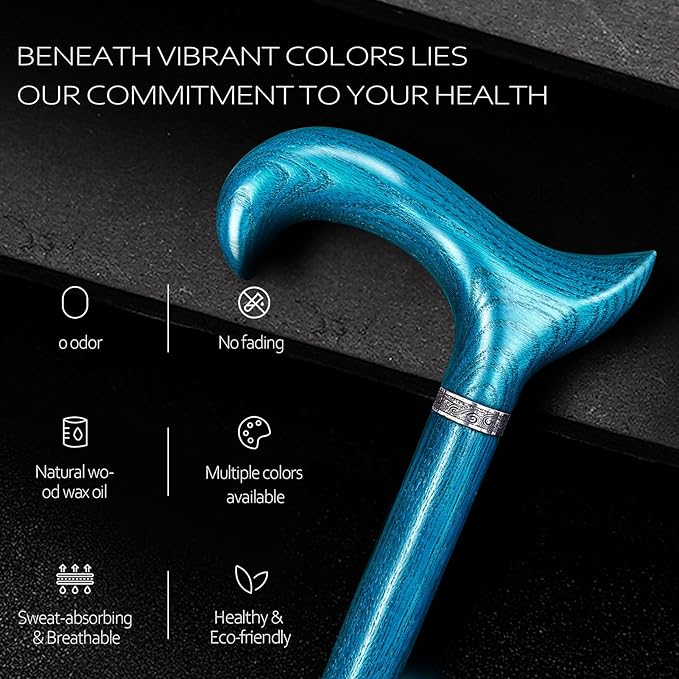 Walking Cane, Available in Multiple Inches Wooden Cane Support up to 500 Lbs, Suitable for Fancy Wooden Walking Cane for Men and Women with Extreme Demands