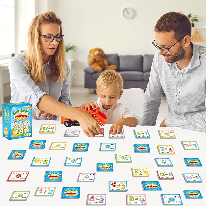 gisgfim 100 PCS Math Memory Matching Game Mathematics Concentration Memory Card Games A Fun & Fast Math Game for Addition Subtraction Multiplication Division Matching Games