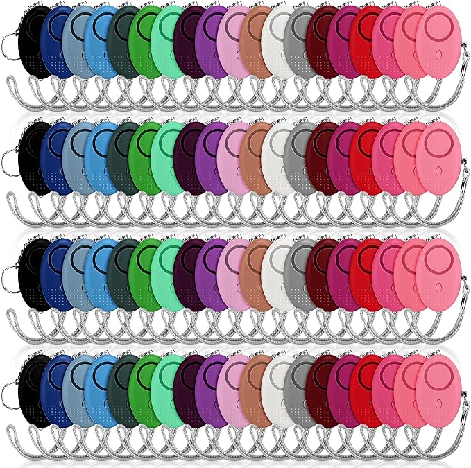 Kanayu 76 Pcs Personal Alarm Bulk 130DB Safe Sound Emergency Safety Self Defense Security Alert Keychain with Led Light Personal Protection Alarm for Women Girls Kids Elderly (Mixed Colors)