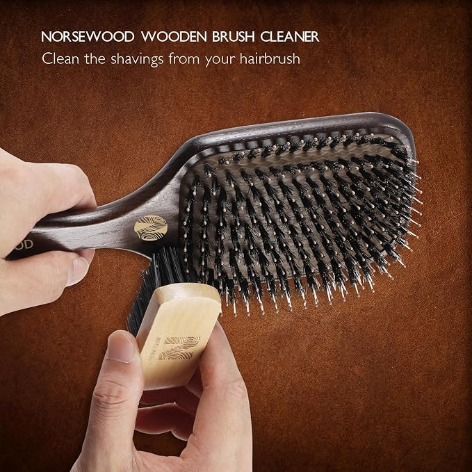 Boar Bristle Hair Brush Set, Soft Bristle Detangler for Enhancing Shine | for Long, Short, Thin, Curly, Straight, or Wavy, Hairbrush Great for Men, Women, and Kids