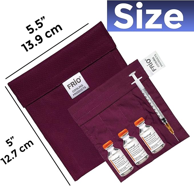FRIO Cooling Wallet - Insulin & GLP-1 Cooler for 45+ Hours - Burgundy - Small