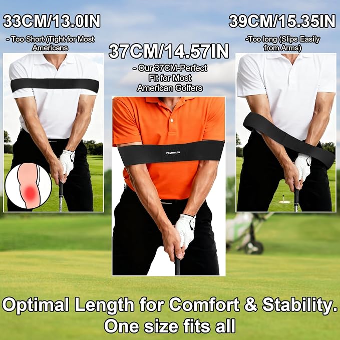 Golf Swing Training Aid with Instructions for use，Swing Correcting Arm Band Without unpleasant Smell，Golf Swing Band not Easily Sliding Down the arms. Swing Easy, Golf Arm Band Training Aid.