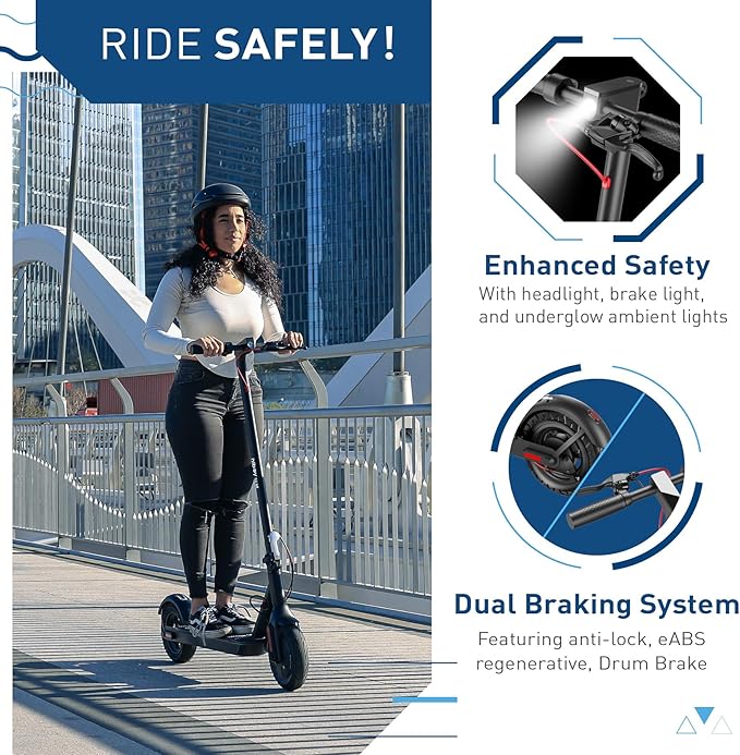 Hiboy Electric Scooter, 430W–750W Motor, 8.5"–10" Tires, 19–25 MPH Top Speed, 17–25 Miles Long Range, Commuter Electric Scooter for Adults with Dual Braking System