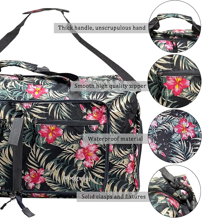 Woogwin Travel Duffel Bag Large Foldable Waterproof Overnight Bag for Beach Swim Bags Pool Sports Gym
