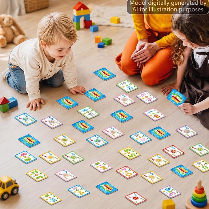 gisgfim 100 PCS Math Memory Matching Game Mathematics Concentration Memory Card Games A Fun & Fast Math Game for Addition Subtraction Multiplication Division Matching Games