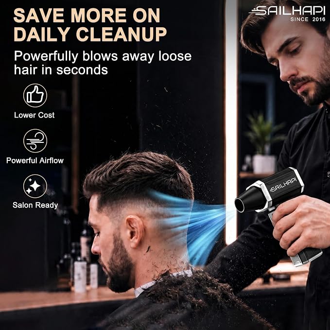 Powerful Air Duster, Rechargeable Blower, Turbo Fan, Barber Gifts | 300000RPM, Handheld Fast Clean, for Computer Accessories, PC Gamers, Carpenter, Laptop, Desk & Snow Removal, Gadgets for Men