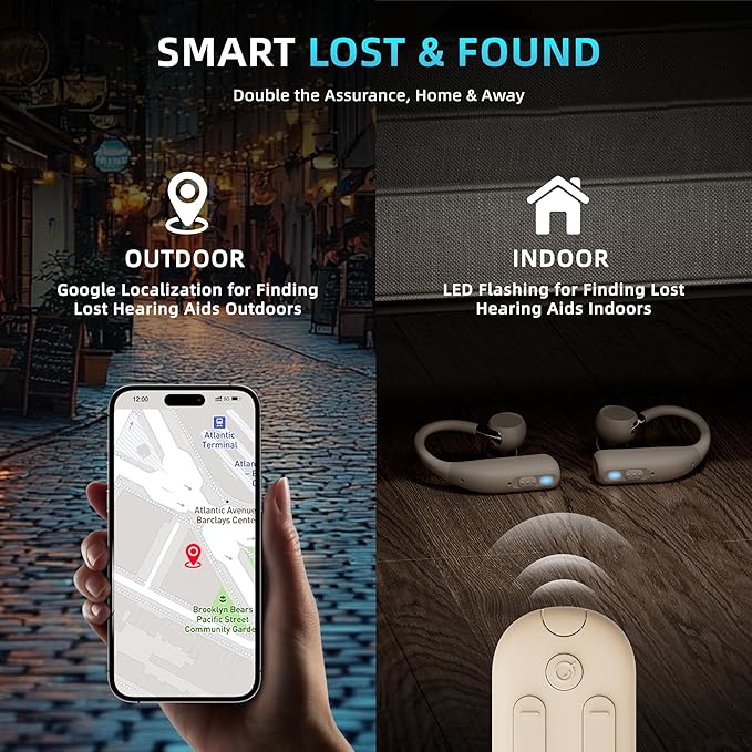 FLYSOUND Nature Pro OTC Hearing Aids with Bluetooth & Auracast for Seniors & Adults | 80% Improved Speech Recognition & Tinnitus Masking via App | Up to 60dB Gain & AI Noise Reduction | Fashion Nude
