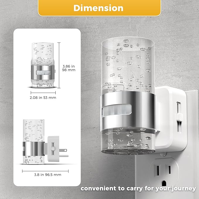 L LOHAS LED Motion Sensor Night Light,Dimmable Night Lights Plug into Wall | 3000K Night-Lights with 0-100 LM Adjustable, Acrylic Bubble Plug in Nightlight for Bathroom Hallway Nursery