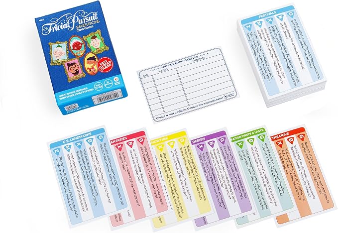 Ageless Games Trivial Pursuit Generations Expansion - New Multigenerational Trivia Cards - The Ultimate Party Game for Friends & All Ages - Perfect for Game Nights & Travel - Standalone or Add On Deck
