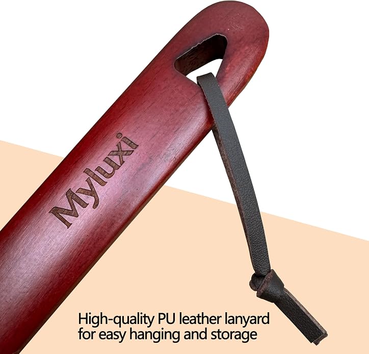 Myluxi Wooden Shoe horn Long Handle for Seniors Men,Women-23.6in Long Handled Shoehorn,Shoe Helper for Home/Travel