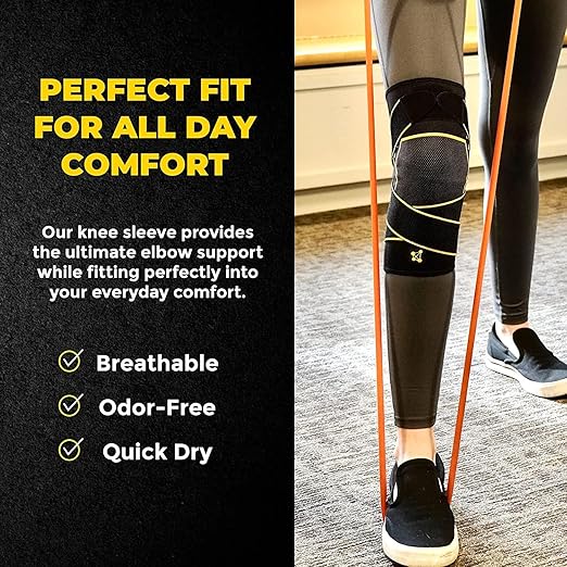 CopperJoint Pull On Knee Brace Women Workout - Copper Infused Knee Sleeves for Men, Elastic Compression Knees Support Braces for Fitness, Volleyball, Basketball, Running, Sports 2XL