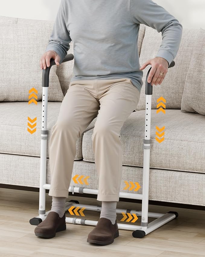 Couch Stand Assist Aid for Elderly, Sofa Chair Lift Assist Devices for Seniors Sit to Stand, Standing Aids & Supports, Pregnancy, Disabled, Floor Gap Height ≥ 1.4" Leg Gap ＞24", White