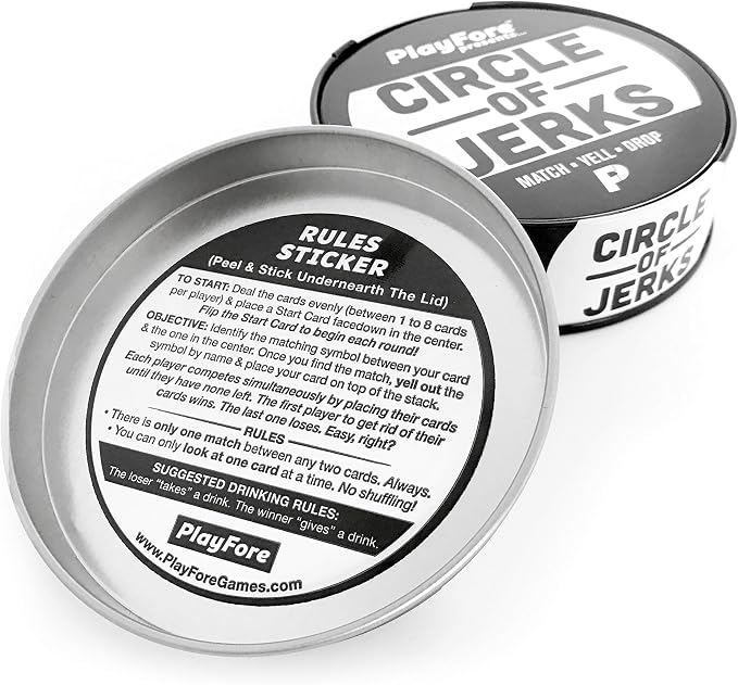Circle of Jerks: The Fast-Paced Party Card Game for Adults - Competitive, Funny, Easy to Learn, 2 Players, Couples Game