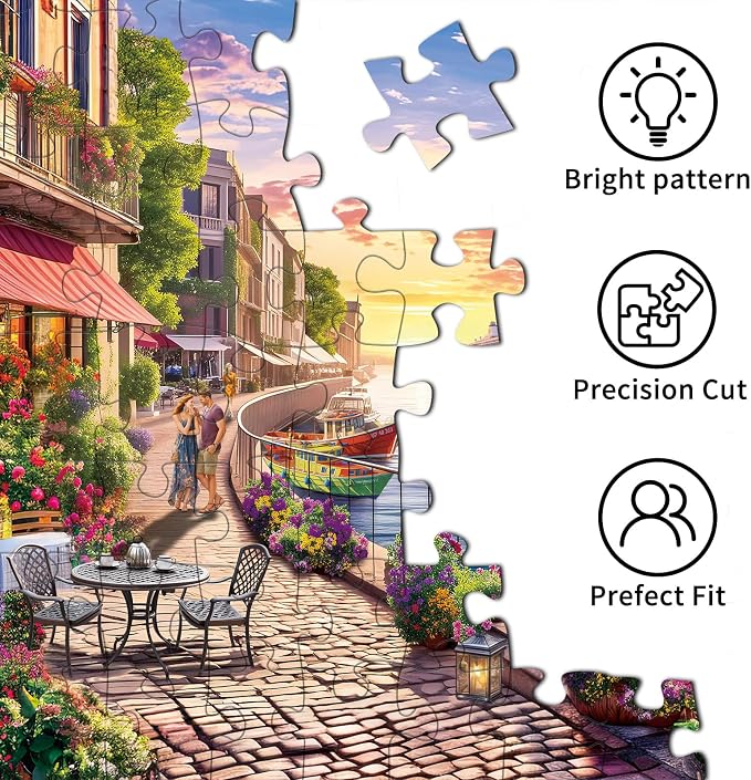Jigsaw Puzzles for Adults 1000 Pieces, Interlock Perfectly No Dust, Impossible Difficult Hard Fun 1000 Piece Jigsaw Puzzles for Adults-1:1 Poster-Streets Scene