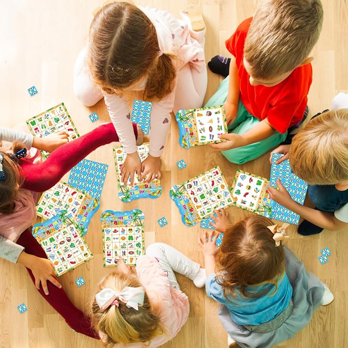 Summer Bingo Cards, 24 Players Beach Party Bingo Game Cards Summer Party Games for Birthday Holiday Party Wedding School Classroom Group Activities Favors Supplies
