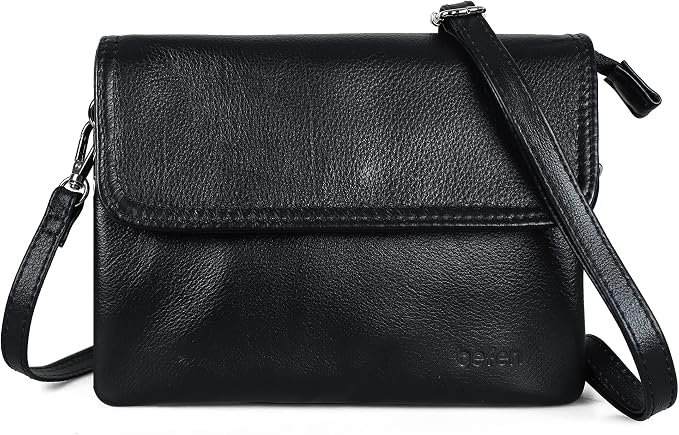 befen Genuine Leather Small Crossbody Bags for Women Cell Phone Travel Bag | Soft Real Leather, Adjustable Shoulder Strap, Card Slots, Compact Size, Daily Travel Shopping Outing Use, Phone Purse