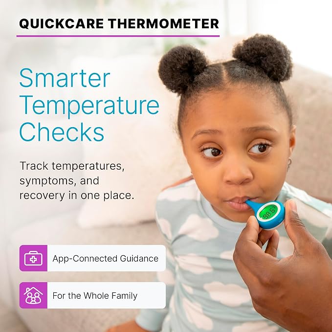 Kinsa Smart,Fever, Digital Medical Baby, Kid and Adult Termometro - Accurate, Fast, FDA Cleared Thermometer for Oral, Armpit or Rectal Temperature Reading - QuickCare | Fast, accurate, FDA-cleared medical termometro for babies, kids and adults