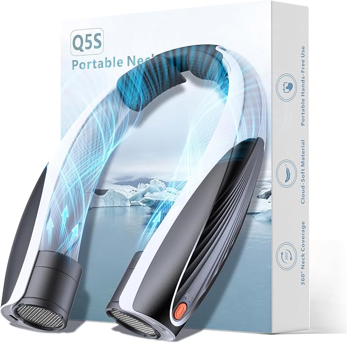 Kesguar Portable Neck Fan, 20H RunTime Cooling Fan, 6 Speeds 360° Airflow Personal Fan, Rechargeable Hands Free with 6000mAh Battery Wearable Fan Gifts for Women Men Outdoor Travel Camping