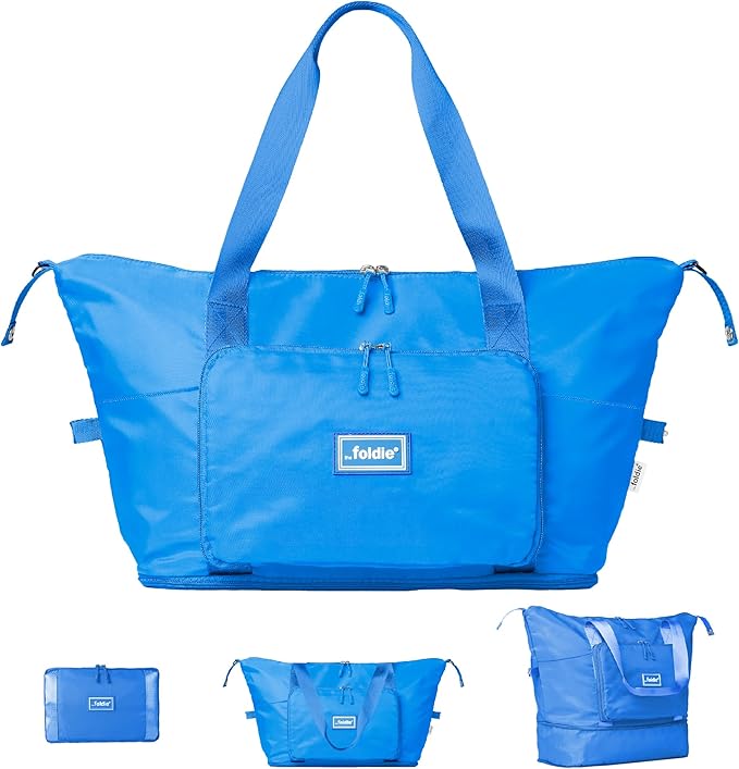 The Foldie Foldable Travel Bag for Women - 40L Weekender Bag with Multiple Pockets - Carry On Expendable Travel Bag