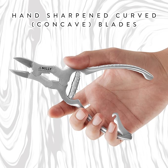High Carbon Steel Professional Nail Clippers for Seniors & Podiatrist Toenail Clippers | Hammer Forged to Trim Thick or Hard Toenails | Heavy Duty Toenail Clippers for Thick Toenails (Silver)