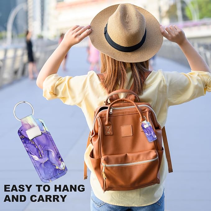 Cute Chapstick Holder Keychain,Lipstick Neoprene Clip-on Lip Balm Holder for Woman