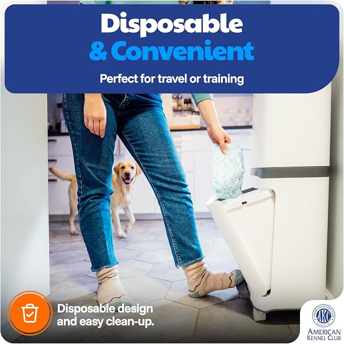 American Kennel Club Male Dog Wrap, Disposable Diapers with Wetness Indicator, X-Small, 50 Count