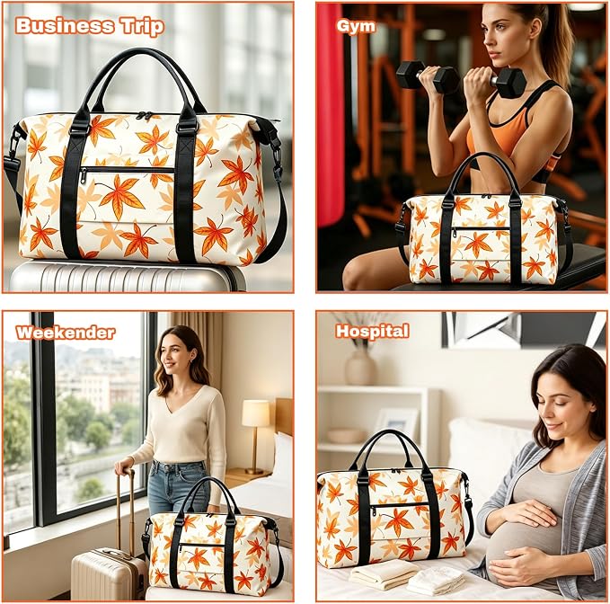 Weekender Duffel Bags for Women， Travel Totes Bag for Airplane Essentials, Overnight Bags for Women with Trolley Sleeve, Large Carry On Hospital Bag for Labor and Delivery, Sport, Gym