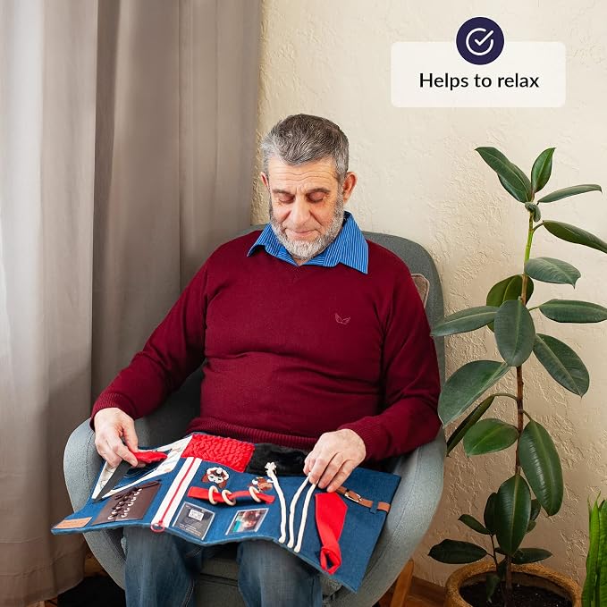 Fidget Blanket for Dementia | Calming & Comforting Activities for Seniors | Products for Elderly | Sensory | Helps with Alzheimer’s, Asperger’s, Autism, Anxiety