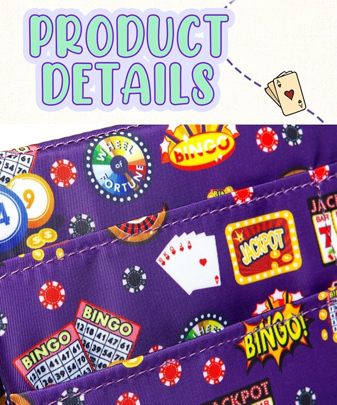 Playing Card Holder for Bingo Pull Tabs Gambling Tickets Card Game Holders for Canasta Poker Bridge Cards Casino Portacartas para Bingo Purple Indigo