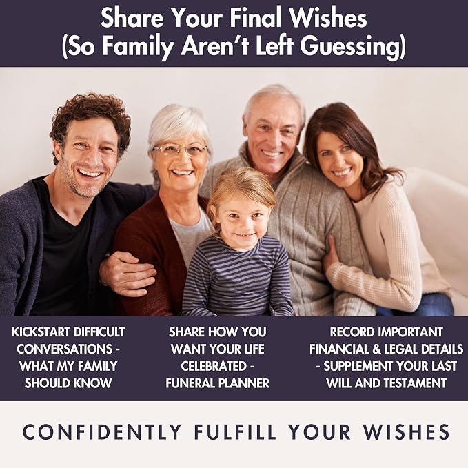 End of Life Planner for Seniors - Guided Estate Planning Organizer for Next of Kin. Large What To Do When I’m Gone Book and Important Document Organizer to Share with Your Executor (Purple)
