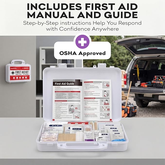 50 Person OSHA Compliant First Aid Kit for Businesses, Vehicles, Trucks, Construction Site - Type III, ANSI Class A Emergency Kit - 197 Piece Essential First Aid Supplies