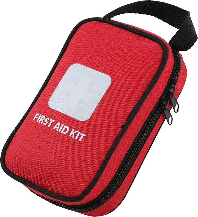 Thrive Compact Waterproof Car First Aid Kit - Durable Rip-Stop Nylon Hiking Supplies, First Aid Safety Kit Includes Bandages & Wipes, 100-Piece Bag